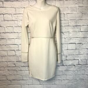 Cream White Bodycon Long Sleeve Dress